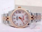 Copy Rolex Datejust Diamond Markers 2-Tone Rose Gold Jubilee White MOP Watch for Woman 31mm